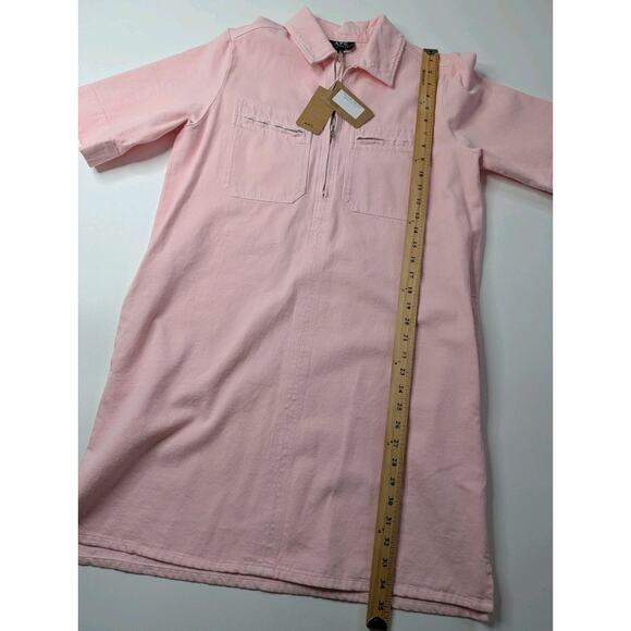 A.P.C. Rosa Mini Dress Pink Collared Shirt Dress A Line Size 40 (US 6/8) - Picture 10 of 13